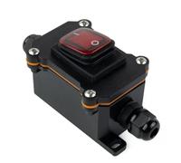 Serenophile Interrupteur à cordon en ligne, interrupteur marche/arrêt étanche, 30 A, IP65, interrupteur d'alimentation avec lumière rouge, ignifuge, PA66, câble PG9 4-8 mm, pour appareils extérieurs
