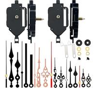 Serenophile Kit de mouvement d'horloge pendule avec secondes sautées, lot de 2 mécanismes à quartz, 6 ensembles d'aiguilles d'horloge en métal pour réparation d'horloge murale, projets d'artisanat de