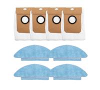 Serenophile Kit de sacs à poussière et chiffons de rechange compatibles avec l'aspirateur robot Lubluelu pour sl68, lot de 8 accessoires avec 4 sacs et 4 chiffons pour un nettoyage efficace