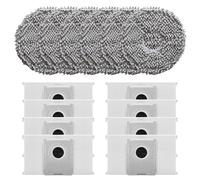 Serenophile Kit de serpillères et sacs à poussière de rechange pour ECOVACS pour deebot T30C PRO pour aspirateur robot omni, 6 chiffons en microfibre et 8 sacs anti-obstruction pour un nettoyage