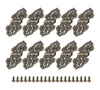 Serenophile Lot de 10 charnières de meubles en alliage de zinc pour boîte à vin en bois, coffre, porte, matériel décoratif vintage avec vis