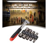 Serenophile Lot de 10 mini clés à cliquet avec 9 adaptateurs de forets, 5-13 mm pour douilles de 6,35 mm