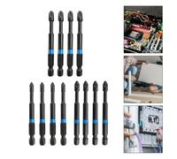 Serenophile Lot de 12 embouts de tournevis PZ, 75 mm de long en alliage d'acier pour pz1 pour forets PZ2 PZ3 avec pointes magnétiques, tige hexagonale phosphatée pour outils électriques, meubles et