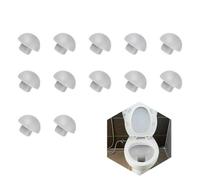 Serenophile Lot de 12 tampons de siège de toilette et tampon de couvercle supérieur, coussinets de rechange résistants aux chocs pour couvercle rainuré, ABS + TPE, accessoires souples à la base, gris