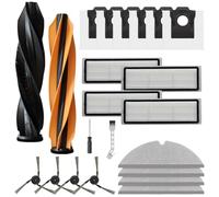 Serenophile Lot de 19 pièces de rechange pour Dreame D20 Pro Plus, brosse latérale principale, filtre, kit de serpillère, accessoires de nettoyage en profondeur