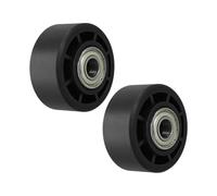 Serenophile Lot de 2 roulements de rechange pour tapis de course de gym, rouleau en nylon haute résistance pour vélo d'appartement, équipement de fitness, poulie 74 mm, noir