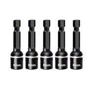 Serenophile Lot de 5 embouts de tournevis à douille de 8 mm, adaptateur de tournevis hexagonal de 6,35 mm avec support magnétique puissant, acier au chrome vanadium pour bricolage du bois, réparation
