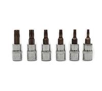 Serenophile Lot de 6 embouts hexagonaux de 6,35 mm pour douilles Torx T10-T40 en acier au chrome vanadium pour réparation d'usine et travaux d'ameublement