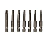 Serenophile Lot de 7 embouts de tournevis étoile à tige hexagonale de 50 mm T10-T40 en alliage d'acier pour perceuses électriques et manuelles, argenté