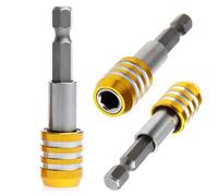 Serenophile Porte-foret à tige hexagonale de 60 mm à dégagement rapide, adaptateur d'extension de tournevis avec mécanisme de verrouillage pour perceuses électriques et tournevis, doré