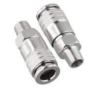 Serenophile Raccord pneumatique standard UE G1/4 Filetage mâle Raccord rapide pour compresseur d'air Métal argenté Lot de 2