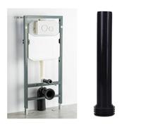 Serenophile Tube de chasse d'eau en polypropylène pour réservoir de toilettes encastré mural 30 cm noir tuyau bidet droit compatible avec système de chasse manuelle