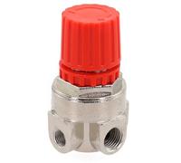 Serenophile Vanne de régulation de pression de haute précision à 3 trous pour compresseur d'air à piston, accessoire de structure de port de trop-plein compact en acier, rouge argenté