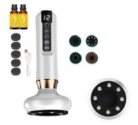Serenya Masseur Anti Cellulite Avis, Serenya Anti Cellulite Puissant Appareil Massage Cellulite, Ventouse Electrique Anti Cellulité, Avec 12 Modes D'Aspiration (Têtes sphériques en acier-Blanc)
