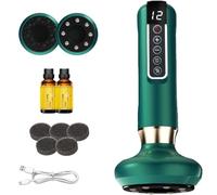 Serenya Masseur Anti Cellulite, Ventouse Puissante avec Gua Sha, Chaleur Infrarouge et Vibration Réglage du mode 12 vitesses, Masseur abdominal, cuisses et dos (Feu rouge-Vert)