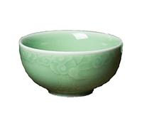 Seres Bol en porcelaine vert jade céladon en relief avec nuage porte-bonheur, 3 couleurs : vert, turquoise et gris, vert