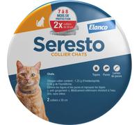 Seresto Collier pour chat - Protection anti-puces et anti-tiques continue 7 à 8 mois - Gris