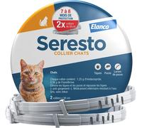 Seresto Collier pour chat - Protection anti-puces et anti-tiques continue 7 à 8 mois - Gris