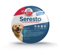 Seresto Collier Grands Chiens - 2 protections anti-puces et anti-tiques - 7-8 mois - Gris