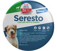 Seresto Collier Petits Chiens - 2 Protections anti puces et anti tiques pour petits chiens de moins de 8kg - Collier Seresto pour chien 7 à 8 mois de protection, réduit le risque de leishmaniose -Gris