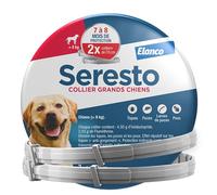 Seresto Collier Grands Chiens - 2 protections anti-puces et anti-tiques - 7-8 mois - Gris