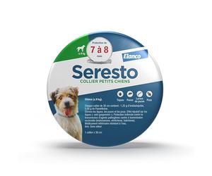 Seresto Collier Petits Chiens - Collier anti puces et anti tiques pour petits chiens de moins de 8 kg - Protection Seresto pour 7 à 8 mois de protection, réduit le risque de leishmaniose - Gris