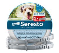 Seresto Collier Petits Chiens - 2 Colliers anti puces et anti tiques pour petits chiens de moins de 8 kg - Collier Seresto pour chien 7 à 8 mois de protection, réduit le risque de leishmaniose - Gris