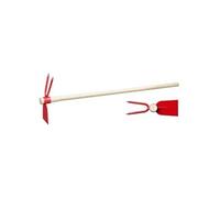 Serfouette - OUTIFRANCE - Panne et fourche - Manche bois 1m - Acier rouge