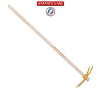 Serfouette panne & fourche forgée manche 100cm - Miel