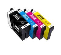 SErgcrFXb 34xl T3471 CARTOUCE À L'ENK Compatible 4-Pack Compatible avec Les Fournitures d'imprimante Workforce Pro WF3720 WF3725 WF3720DWF WF3725DWF(34XL 1Set)