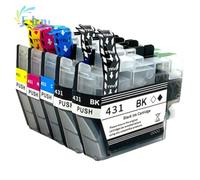 SErgcrFXb LC431XL LC431 CARTRIDE DE L'INK 421 Compatible avec Les Fournitures d'imprimante DCP-J1050DW MFC-J1010DW DCP-J1140DW pour Le numéro de pièce LC421XL(1SET 2BK CMY LC431)