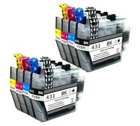 SErgcrFXb LC431XL LC431 CARTRIDE DE L'INK 421 Compatible avec Les Fournitures d'imprimante DCP-J1050DW MFC-J1010DW DCP-J1140DW pour Le numéro de pièce LC421XL(2SET BK CMY LC431)
