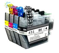 SErgcrFXb LC431XL LC431 CARTRIDE DE L'INK 421 Compatible avec Les Fournitures d'imprimante DCP-J1050DW MFC-J1010DW DCP-J1140DW pour Le numéro de pièce LC421XL(1SET BK CMY LC431)