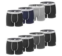 Serge Blanco Caleçon Homme Coton, Boxer Homme, Maille Aérée, Anti-Irritation (Lot de 8), Noir, Gris, Bleu, Taille 2XL