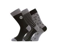 Serge Blanco Chaussette Homme Coton Peigné - Lot de 3 - Chaussettes Hautes Homme, Douces & Confortables, Noir, Gris, Blanc, Taille 43/46