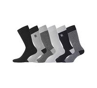Serge Blanco Chaussette Homme Coton Peigné - Lot de 6 - Chaussettes Hautes Homme, Confortables & Agréables, Taille 43/46 - Noir/Gris