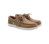 Serge Blanco Chaussures Bateau Socoa Beige Mastic en Nubuck - Chaussures Homme décontracté