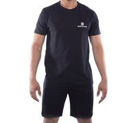 Serge Blanco Pyjama Homme Court 100% Coton, Vêtements de Nuit Homme, Ensemble Doux et Confortable, Taille M - Noir