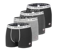 Serge Blanco Boxer Homme Coton, Calecon Homme, Respirant, Stretch (Lot de 4), Taille XL - Noir/Gris foncé/Gris clair/Blanc