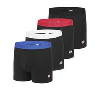 Serge Blanco Caleçon Homme Coton, Boxer Homme, Anti-Irritation, Respirant (Lot de 4), Noir, Taille L