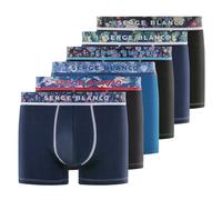 SERGE BLANCO Boxers pour homme - Lot de 6 - Bleu/Gris/Noir - Taille M