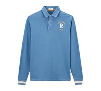 Serge Blanco Maillot de Rugby Polo Manches Longues en Coton Bleu Lior - Mode Homme