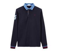Serge Blanco Polo/Maillot de Rugby Manches Longues brodé 15 Bleu Dark Navy - Mode Homme