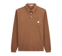 Serge Blanco Polo Manches Longues en Coton gaufré Marron Noisette Logano - Mode Homme