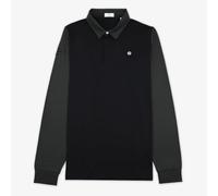 Serge Blanco Polo Manches Longues en Coton Noir Livio - Mode Homme
