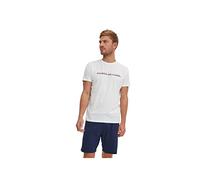 Serge Blanco Pyjama Homme Court 100% Coton, Vêtements de Nuit Homme, Ensemble Doux et Confortable, Taille 3XL - Blanc/Bleu
