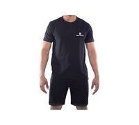 Serge Blanco Pyjama Homme Court 100% Coton, Vêtements de Nuit Homme, Ensemble Doux et Confortable, Taille 2XL - Noir