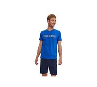 Serge Blanco Pyjama Homme Set, T-Shirt Manches Courtes et Short, 100% Coton, Bleu, XXL EU