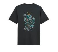 Serge Blanco T-Shirt col Rond Manches Courtes Gris Carbone en Coton imprimé Dos Dragon - Mode Homme