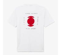Serge Blanco T-Shirt Manches Courtes en Coton Play Sport 1958 Biarritz Blanc - Mode Homme